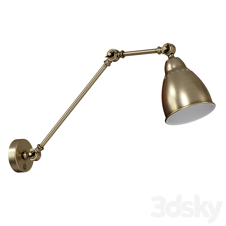 Wall lamp with switch A2055AP-1AB 1BK 1GY 1SS 1WH 3DS Max Model - thumbnail 1