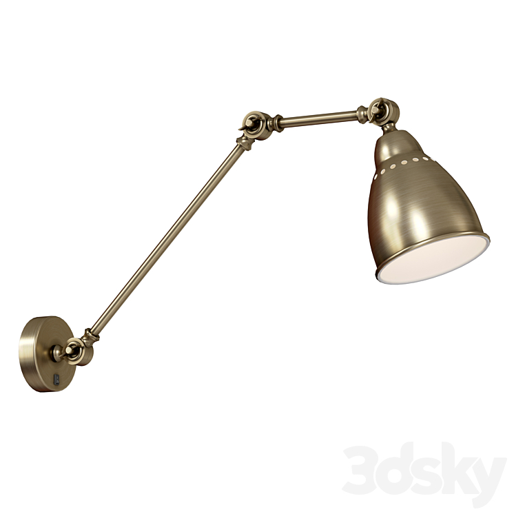 Wall lamp with switch A2055AP-1AB 1BK 1GY 1SS 1WH 3DS Max Model - thumbnail 2