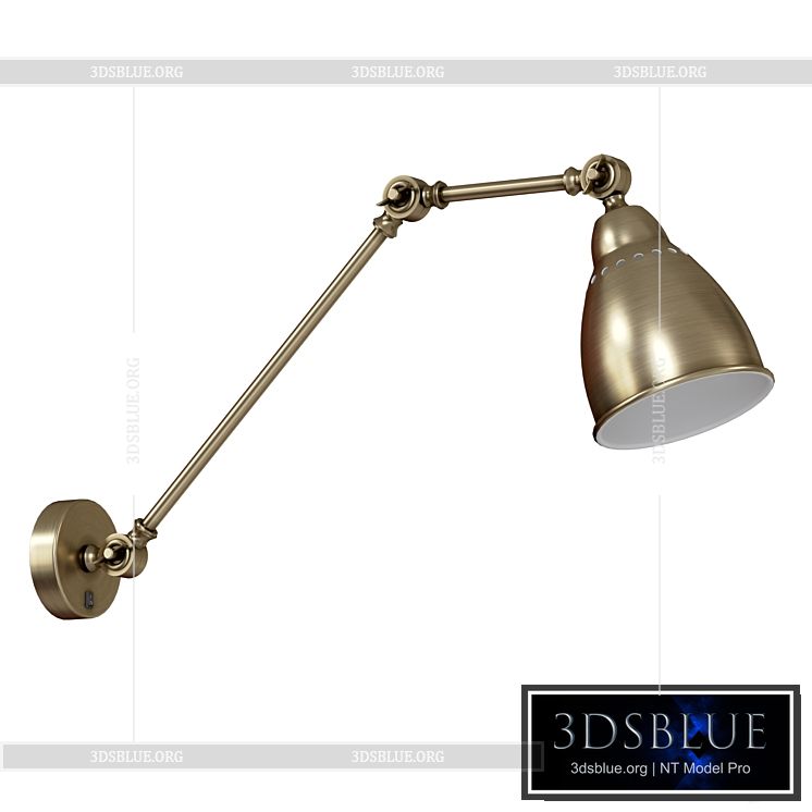 Wall lamp with switch A2055AP-1AB 1BK 1GY 1SS 1WH 3DS Max - thumbnail 3