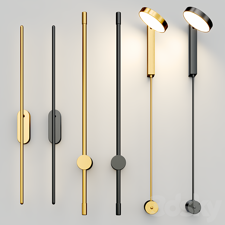 WALL LAMPS COLLECTION 3DS Max Model - thumbnail 3