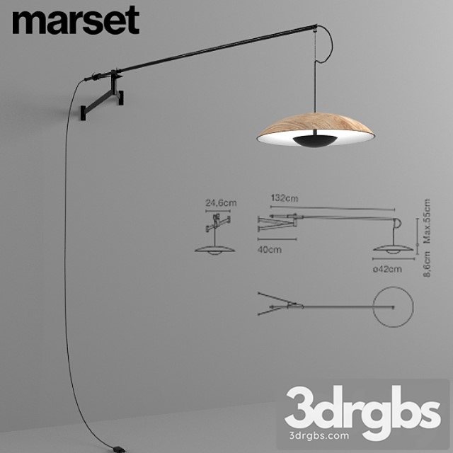 Wall light Nik Marset Ginger A Xl 42 3dsmax Download - thumbnail 1