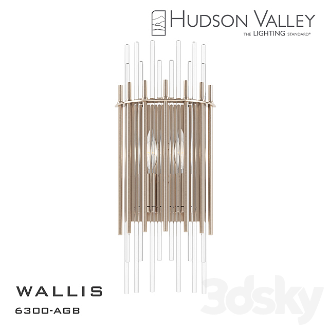 Wall light WALLIS 6300-AGB 3ds Max - thumbnail 1