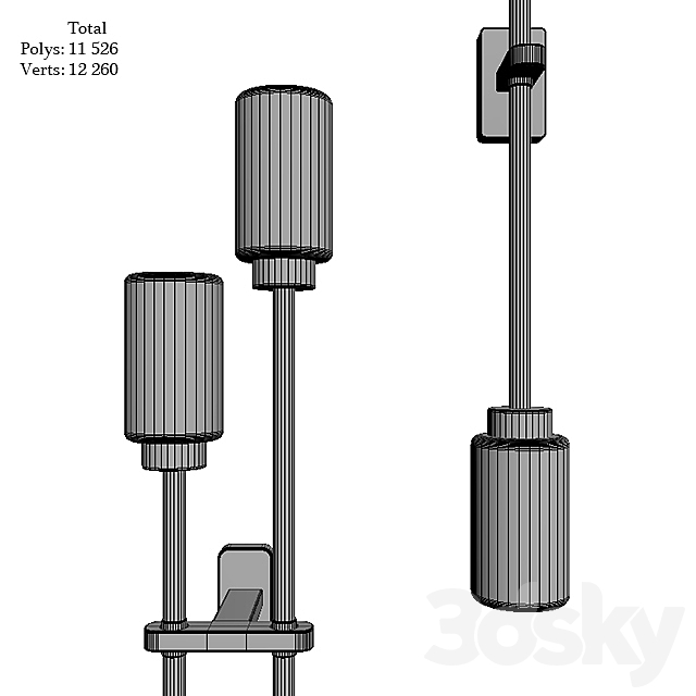 Wall lights Bert Frank Farol 3DS Max Model - thumbnail 4