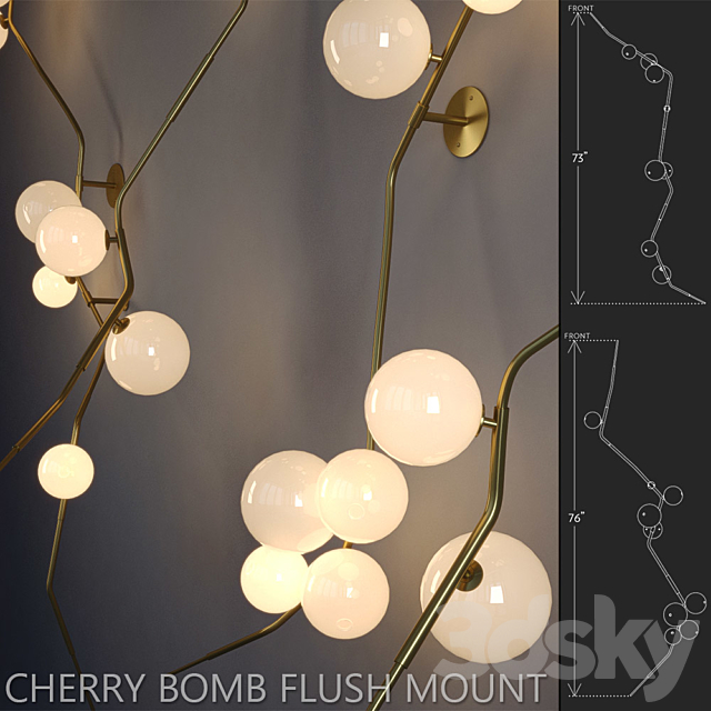 Wall lights Cherry Bomb Flush Mount 3DSMax File - thumbnail 1