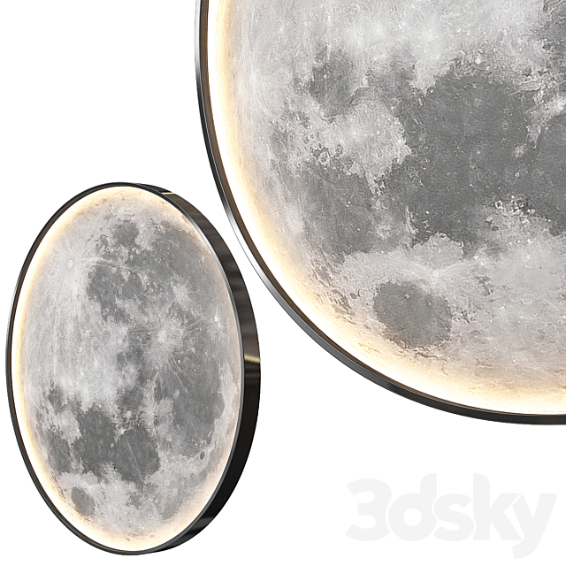 Wall Moon Lamp 3DS Max Model - thumbnail 3