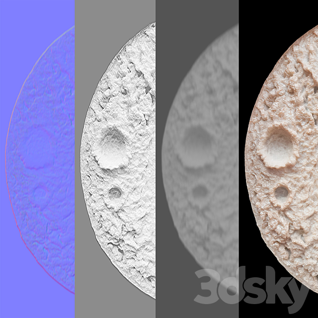 Wall Moon Lamp 3DS Max Model - thumbnail 5