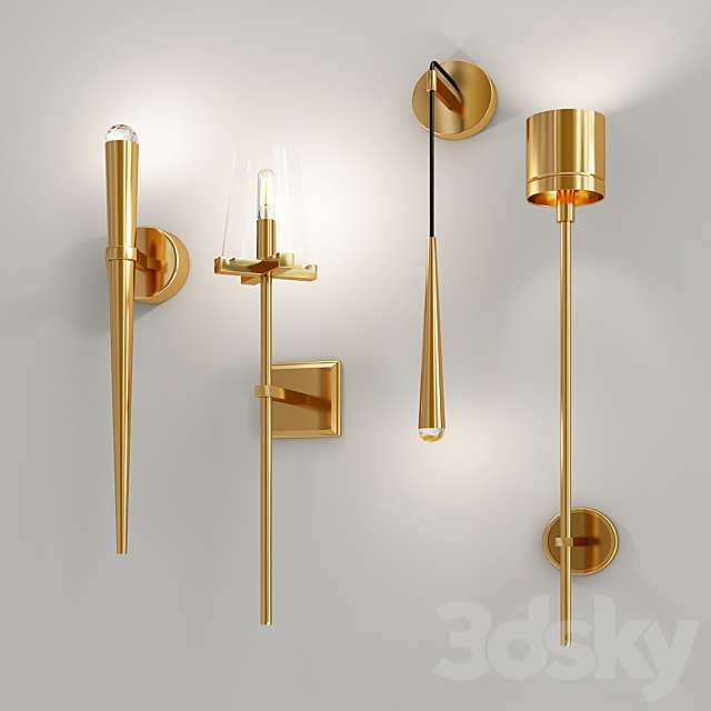 wall sconce collection 3DS Max Model - thumbnail 2