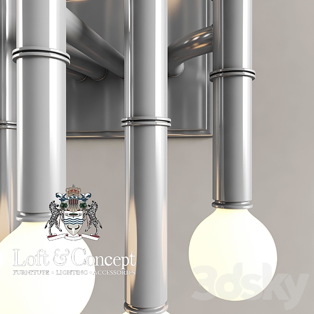 WALL SCONCE JONATHAN ADLER DESIGNED BY JONATHAN ADLER WALL SCONCE LIGHTING MEURICE FIVE-ARM 3DSMax File - thumbnail 2