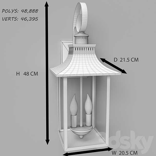 Wall scone 3DS Max Model - thumbnail 3