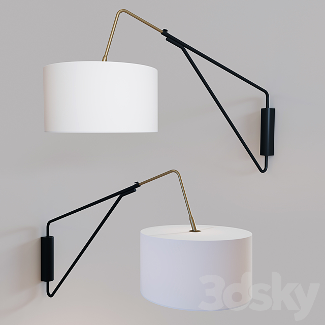 WEST ELM MID CENTURY WALL SCONE 3ds Max - thumbnail 1