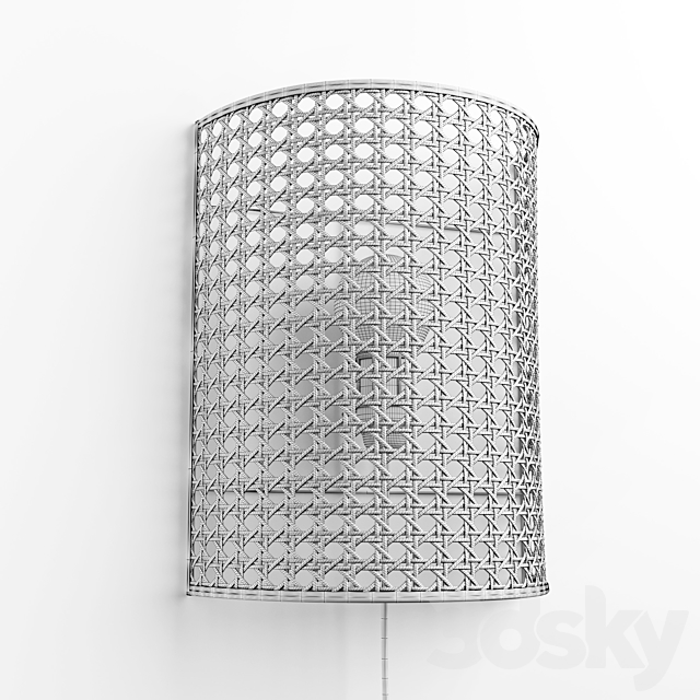 Wicker rattan wall lamp DOLKIE 3ds Max - thumbnail 3