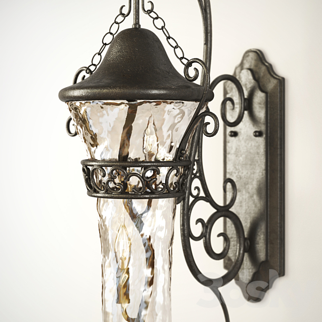 wrought-iron sconces 3DS Max Model - thumbnail 2