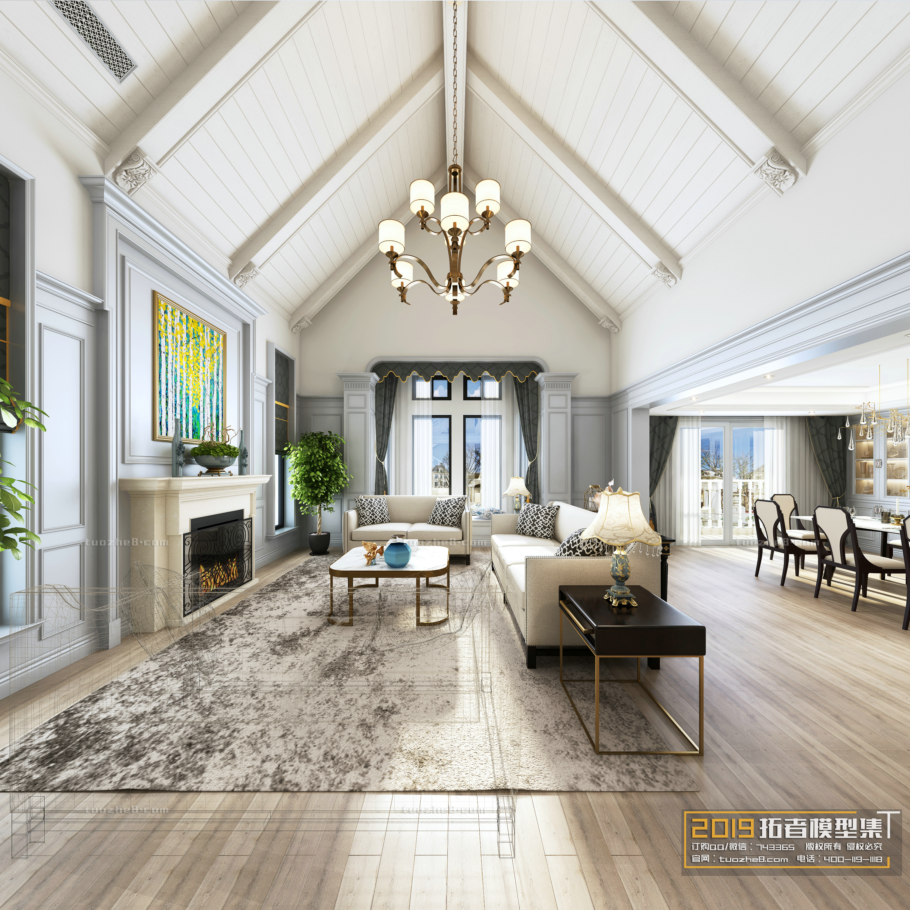 Extension Interior – LINGVING ROOM – AMERICAN STYLES – 015 - thumbnail 1