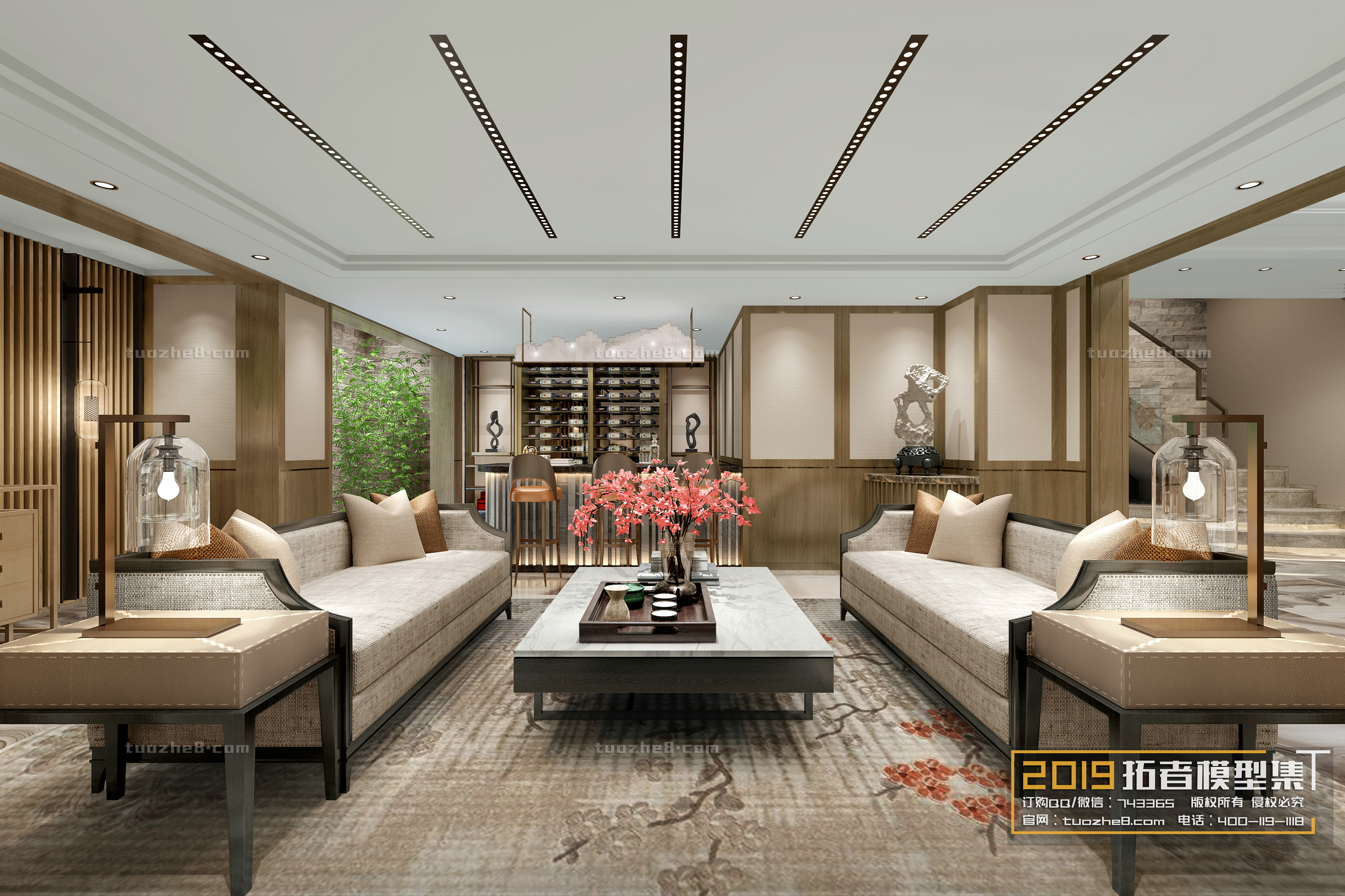 Extension Interior – LINGVING ROOM – CHINESE STYLES – 004 - thumbnail 1