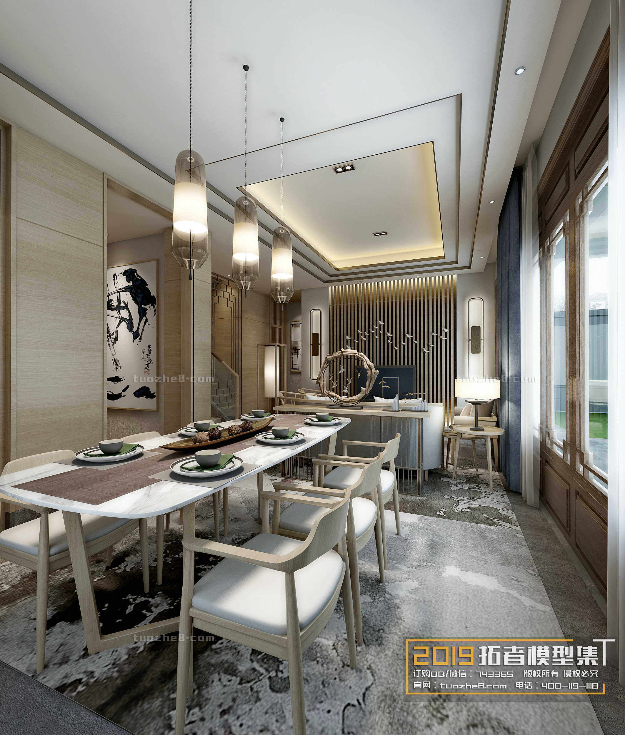 Extension Interior – LINGVING ROOM – CHINESE STYLES – 008 - thumbnail 1