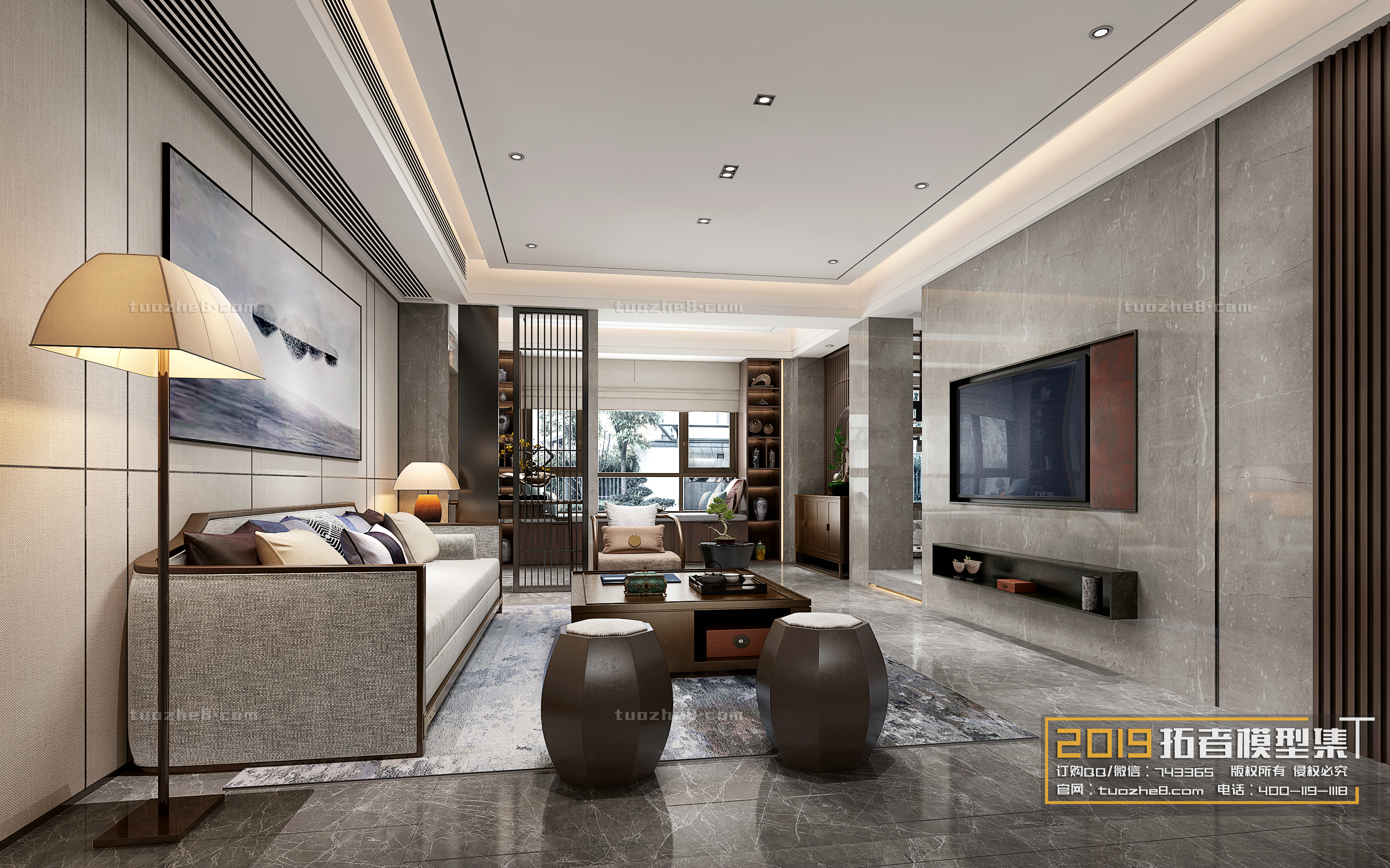 Extension Interior – LINGVING ROOM – CHINESE STYLES – 010 - thumbnail 1