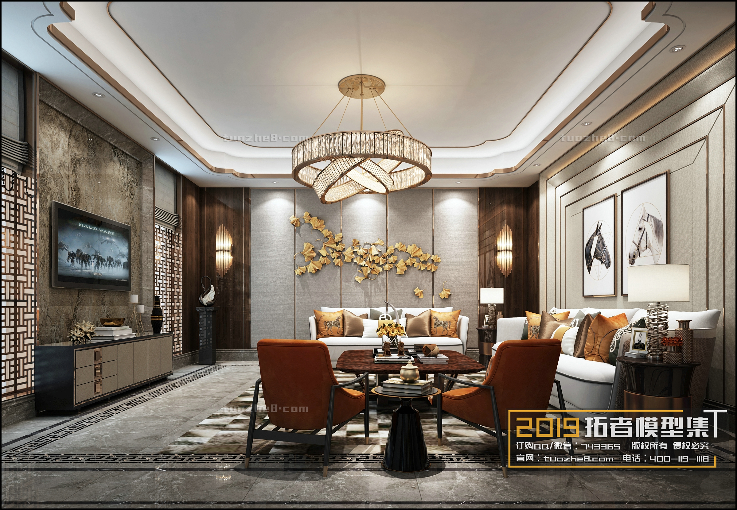 Extension Interior – LINGVING ROOM – CHINESE STYLES – 024 - thumbnail 1