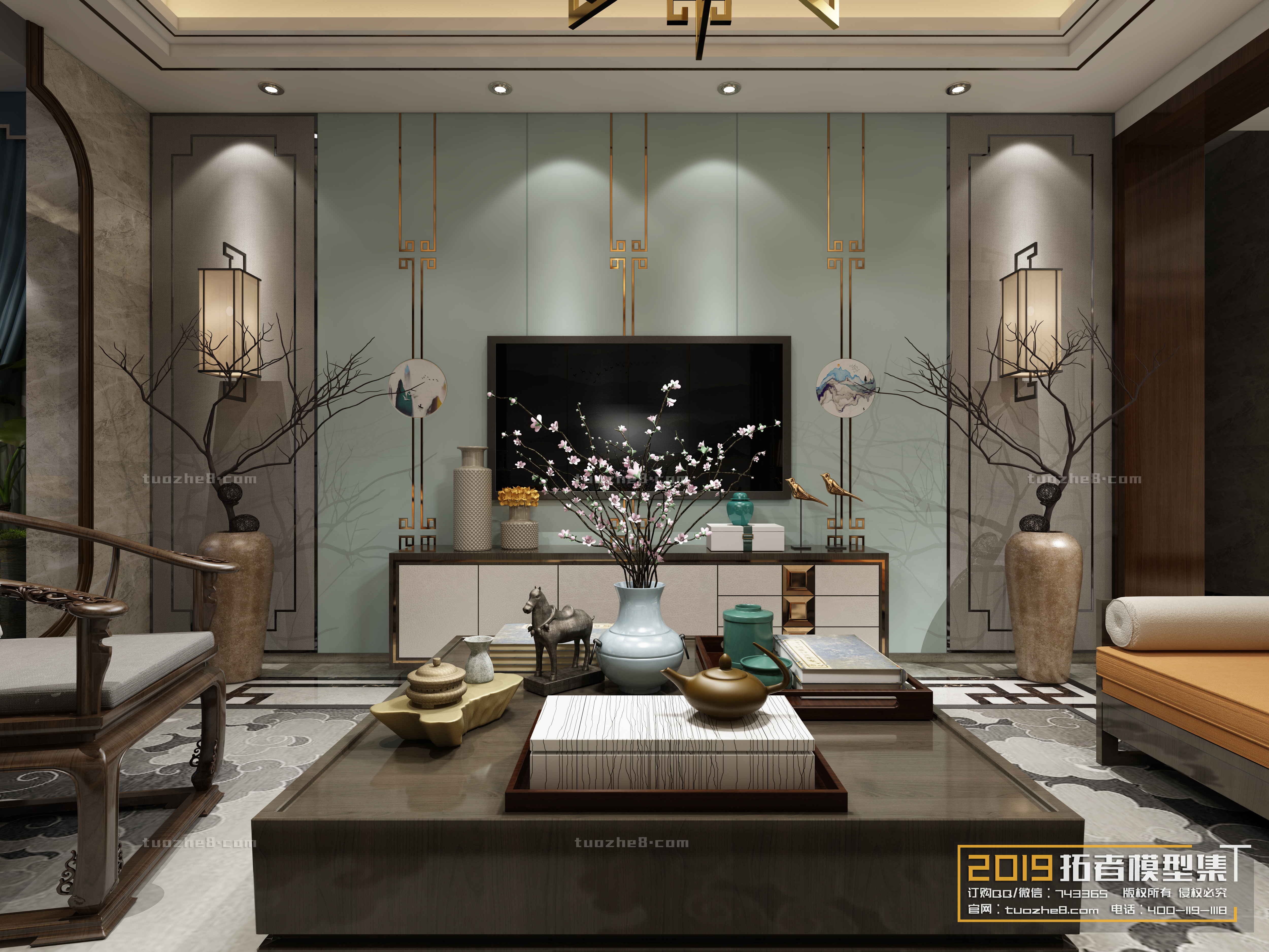 Extension Interior – LINGVING ROOM – CHINESE STYLES – 036 - thumbnail 1