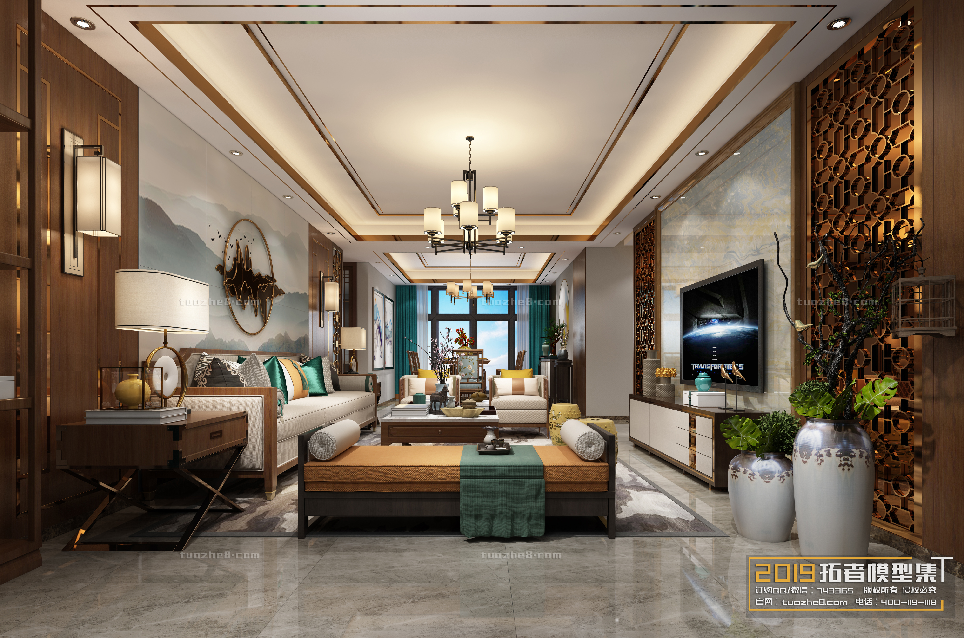 Extension Interior – LINGVING ROOM – CHINESE STYLES – 037 - thumbnail 1