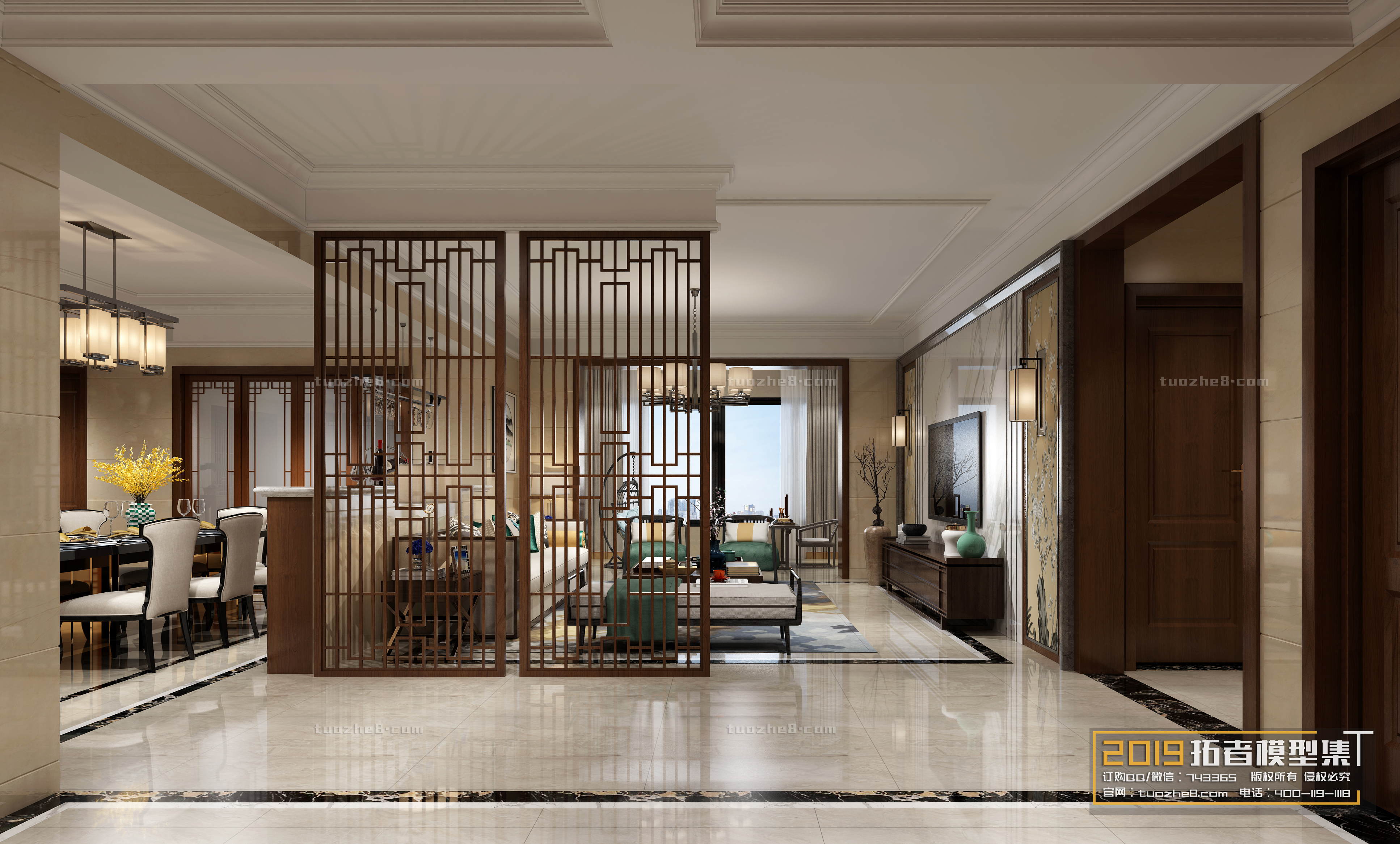 Extension Interior – LINGVING ROOM – CHINESE STYLES – 038 - thumbnail 1