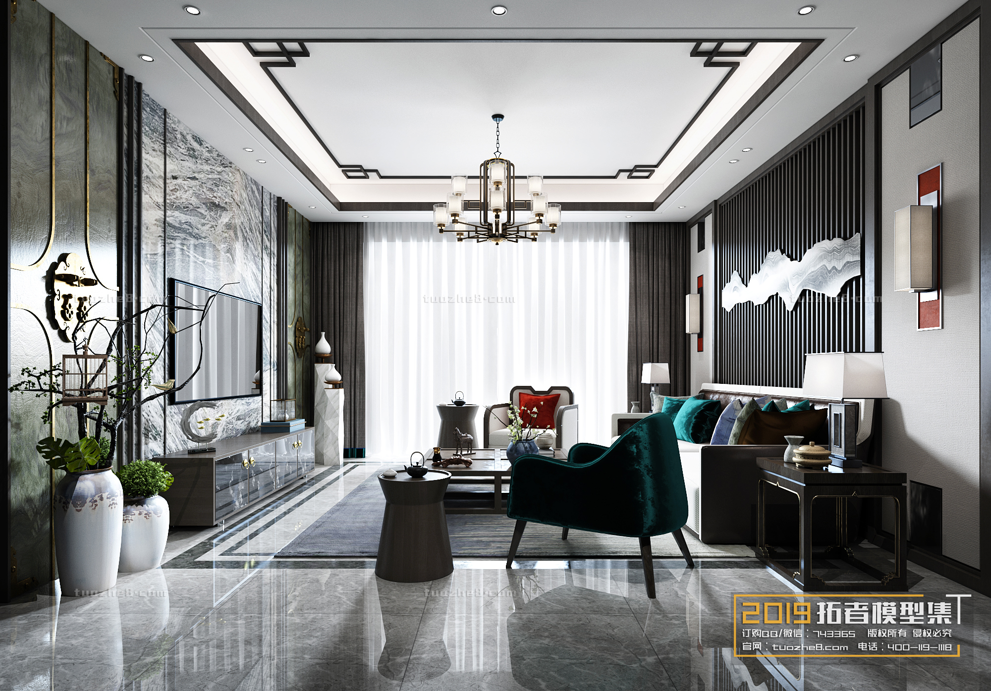 Extension Interior – LINGVING ROOM – CHINESE STYLES – 094 - thumbnail 1