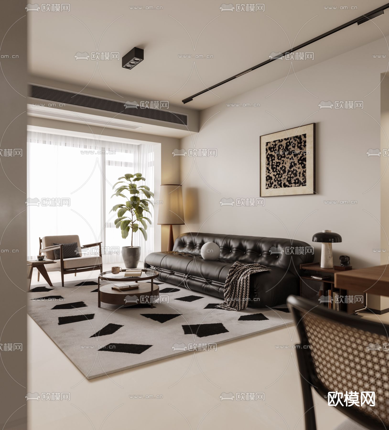 LIVING ROOM – MODERN STYLE – CORONA – 3D MODEL – 1884 - thumbnail 1