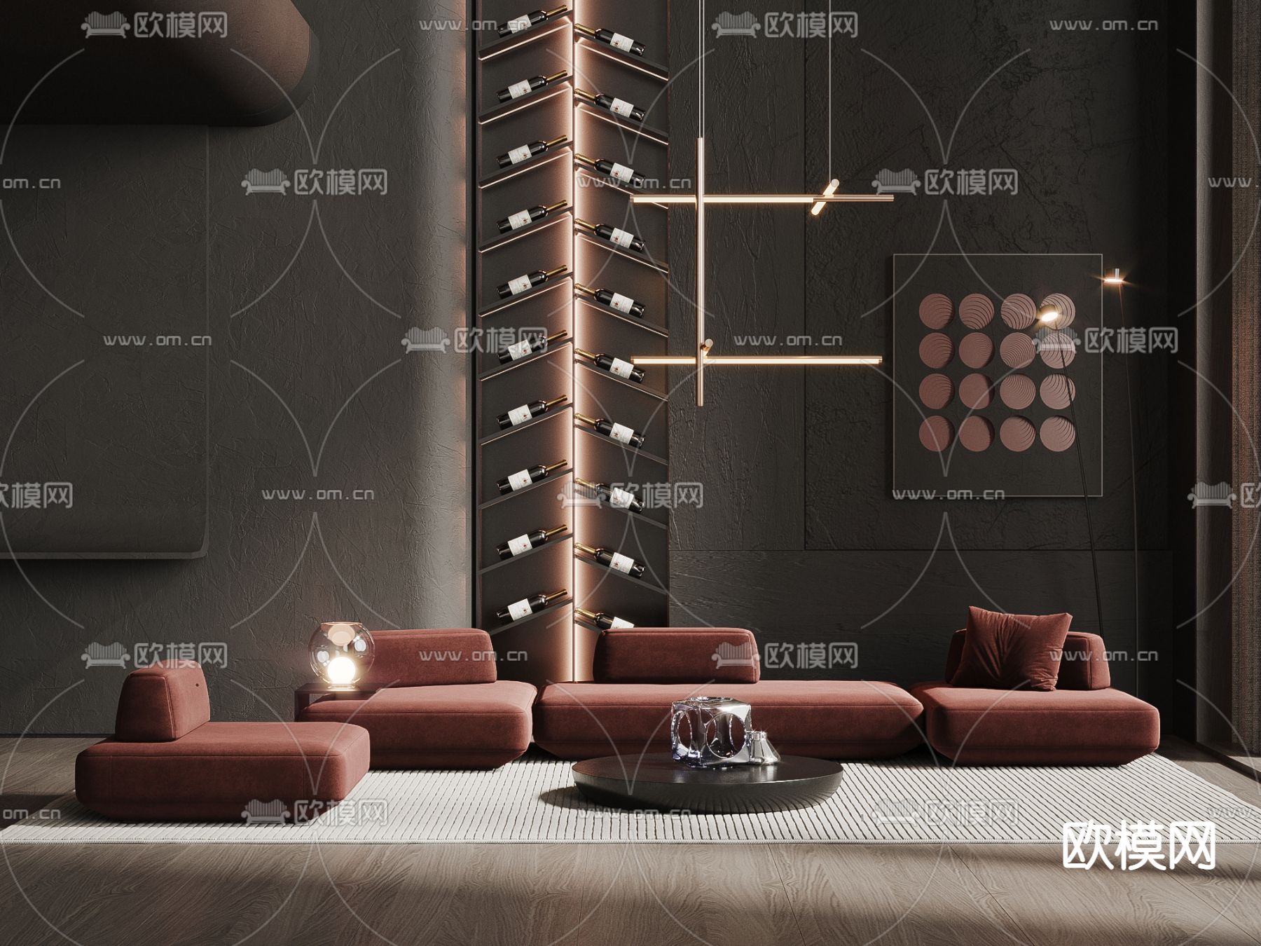 LIVING ROOM – MODERN STYLE – CORONA – 3D MODEL – 1933 - thumbnail 1