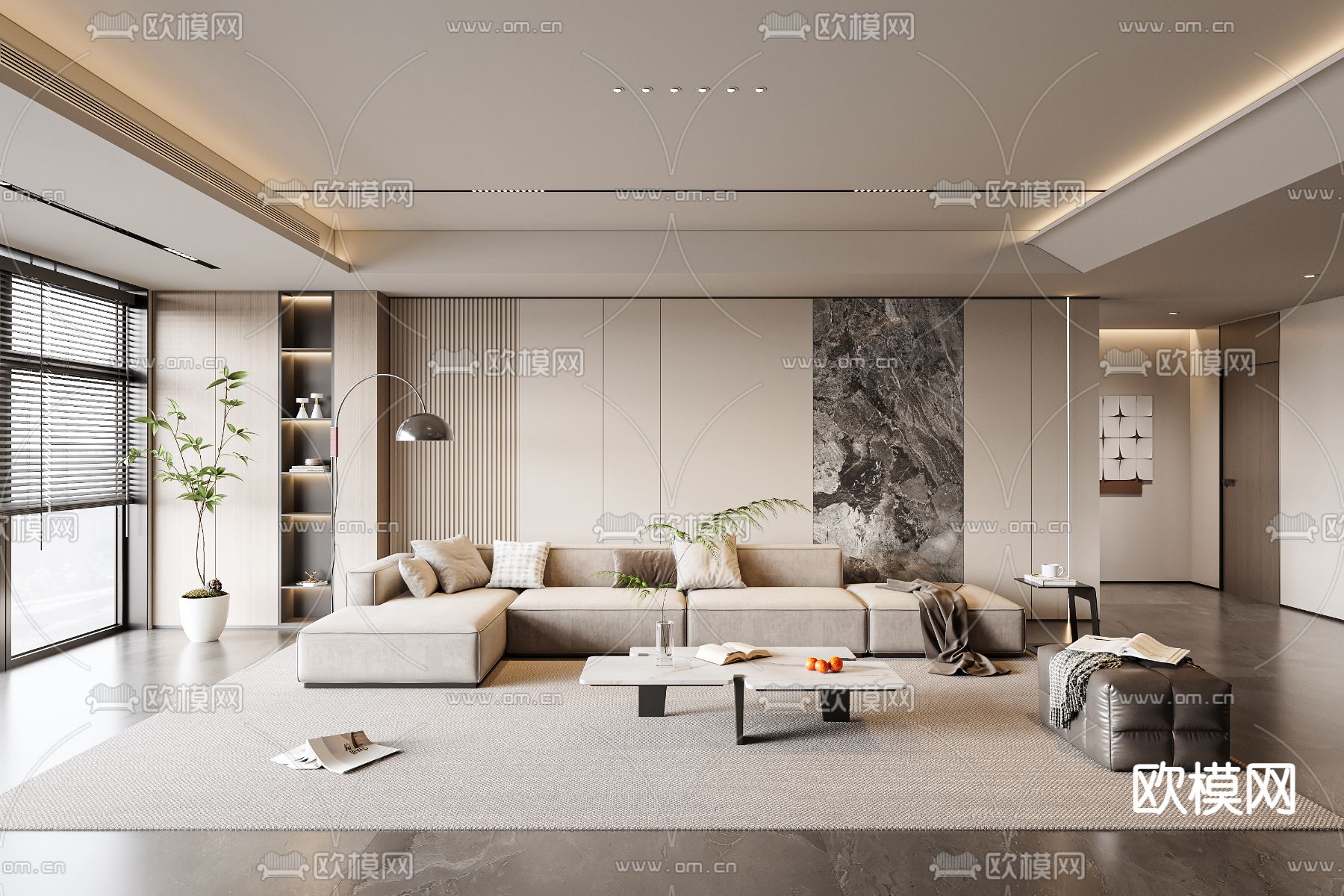 LIVING ROOM – MODERN STYLE – VRAY / CORONA – 3D MODEL – 1842 - thumbnail 1