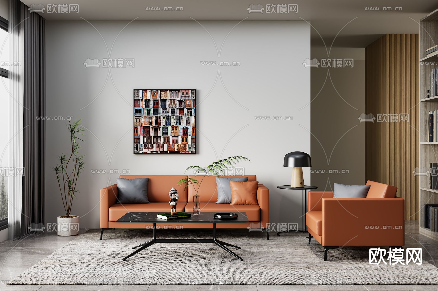 LIVING ROOM – MODERN STYLE – VRAY / CORONA – 3D MODEL – 1862 - thumbnail 1