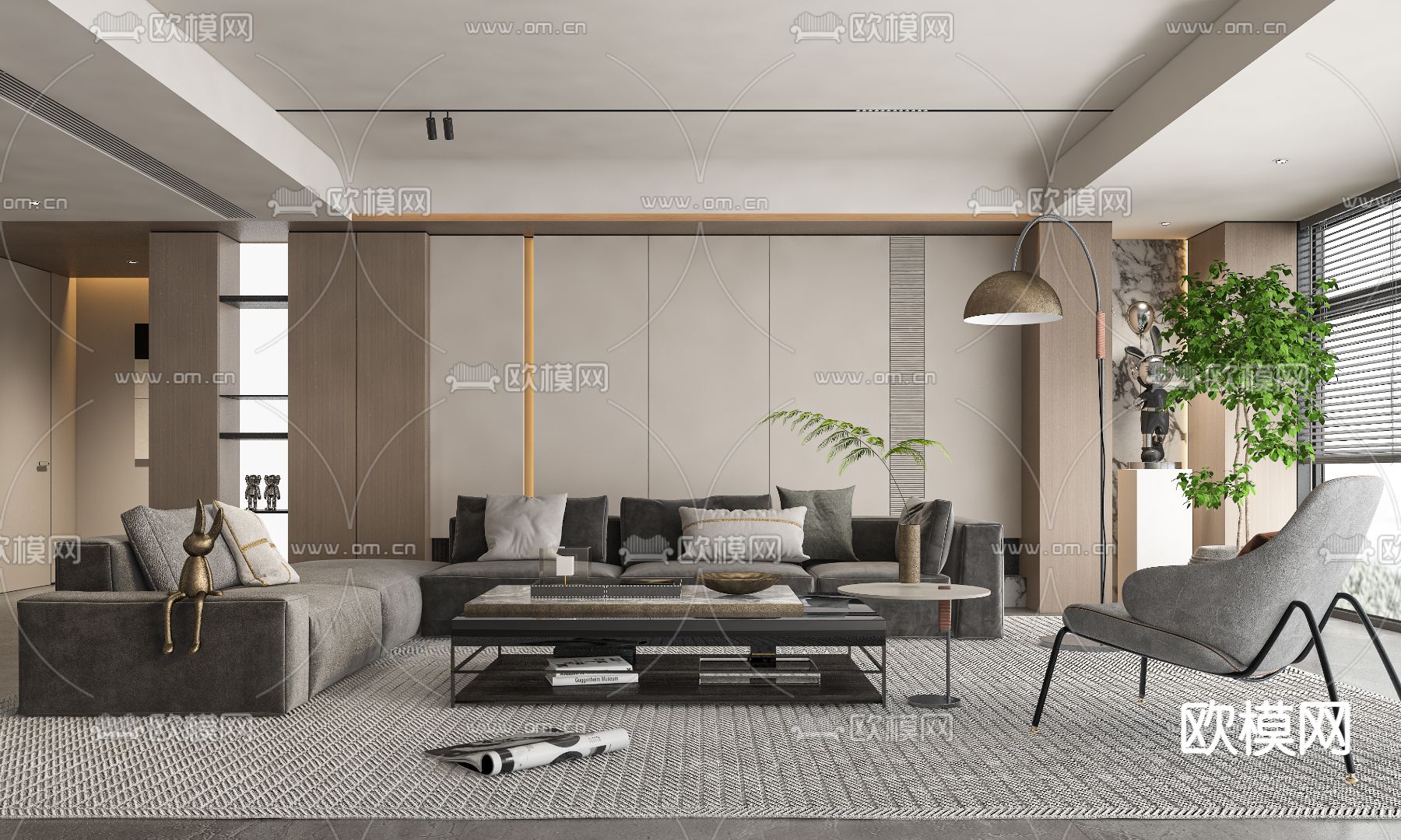 LIVING ROOM – MODERN STYLE – VRAY / CORONA – 3D MODEL – 1872 - thumbnail 1