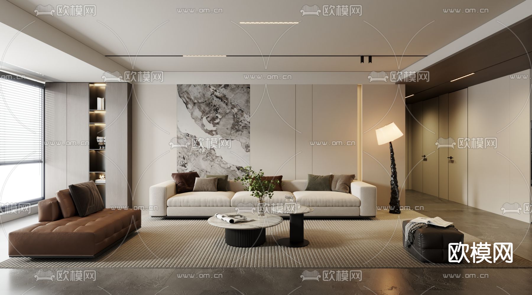 LIVING ROOM – MODERN STYLE – VRAY / CORONA – 3D MODEL – 1895 - thumbnail 1