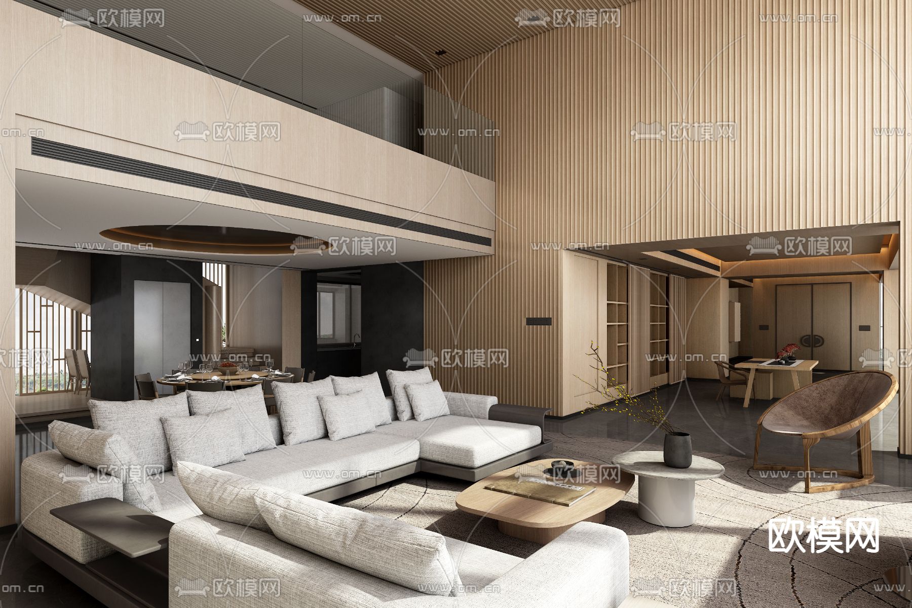 LIVING ROOM – MODERN STYLE – VRAY / CORONA – 3D MODEL – 1927 - thumbnail 1