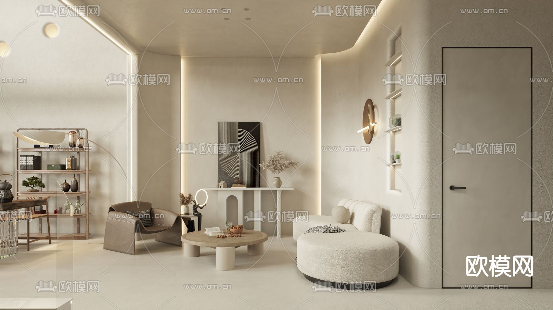 LIVING ROOM – MODERN STYLE – VRAY / CORONA – 3D MODEL – 1936 - thumbnail 1