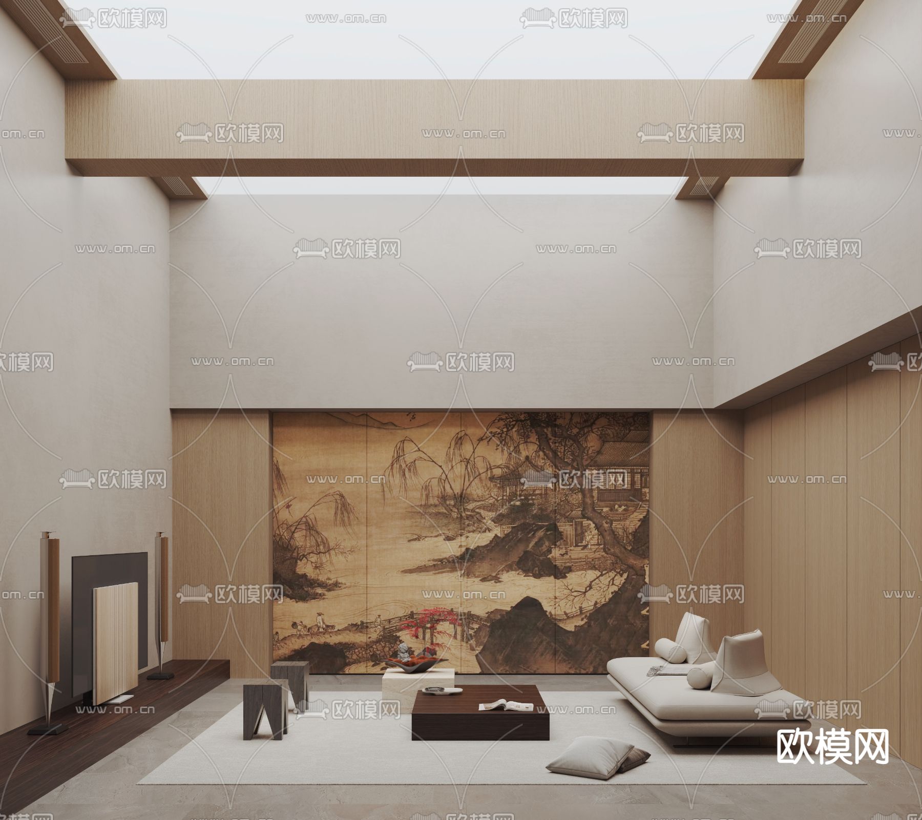 LIVING ROOM – MODERN STYLE – VRAY / CORONA – 3D MODEL – 1941 - thumbnail 1