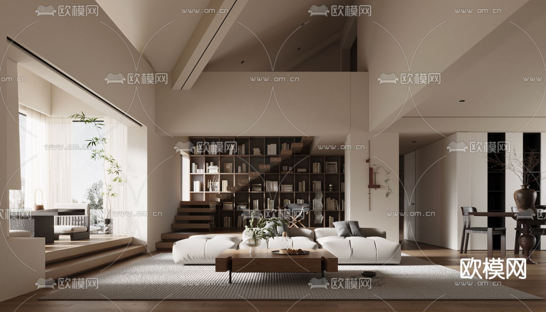 LIVING ROOM – MODERN STYLE – VRAY / CORONA – 3D MODEL – 1963 - thumbnail 1