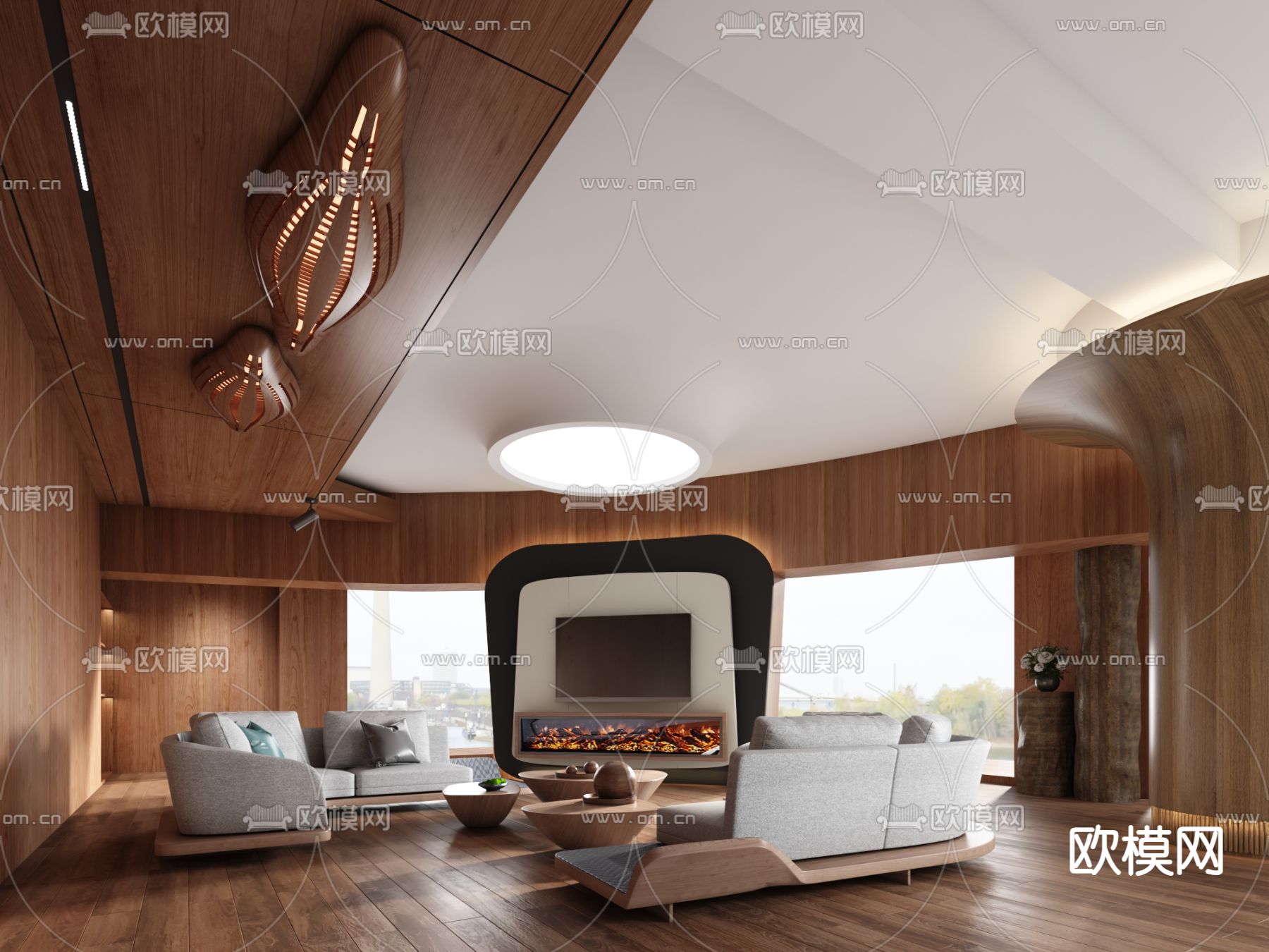 LIVING ROOM – MODERN STYLE – VRAY / CORONA – 3D MODEL – 1964 - thumbnail 1