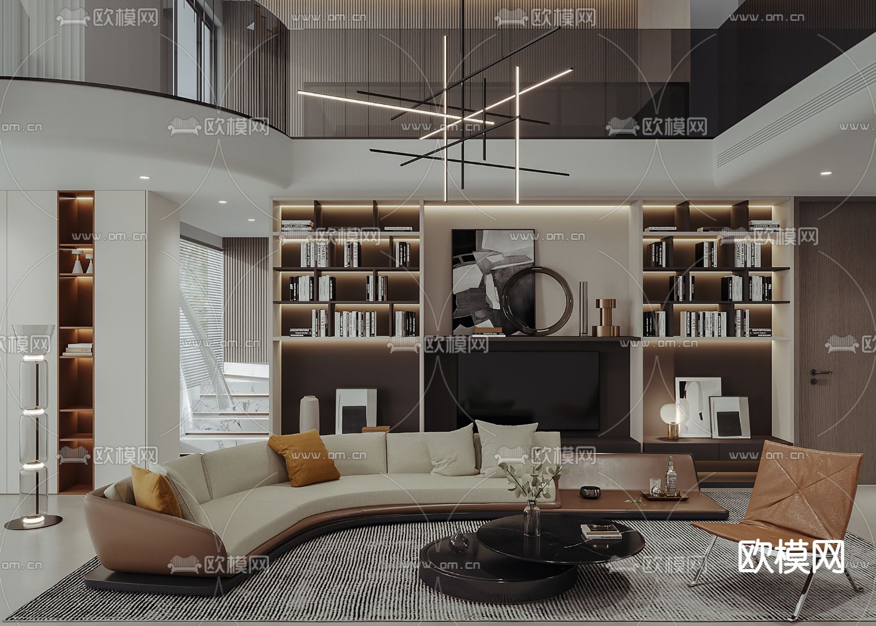 LIVING ROOM – MODERN STYLE – VRAY / CORONA – 3D MODEL – 1968 - thumbnail 1