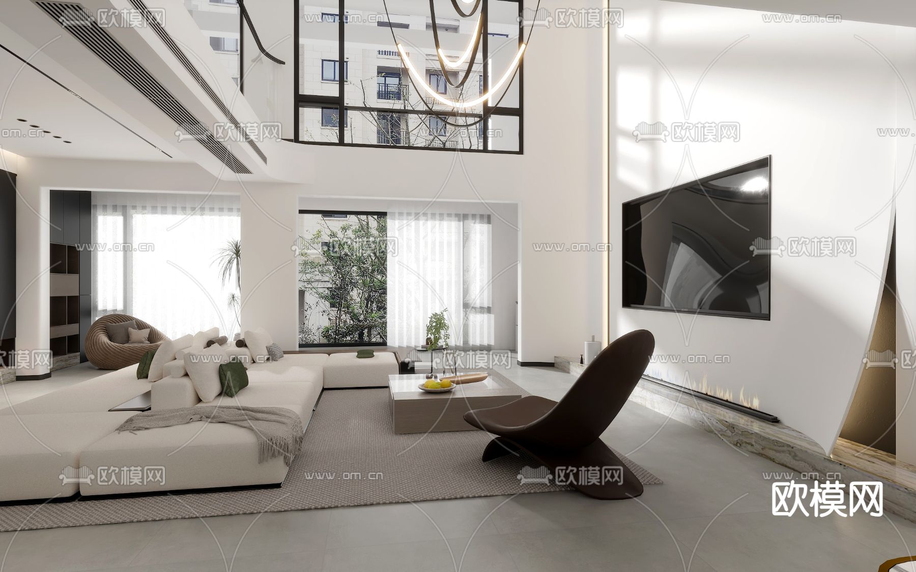 LIVING ROOM – MODERN STYLE – VRAY / CORONA – 3D MODEL – 1982 - thumbnail 1