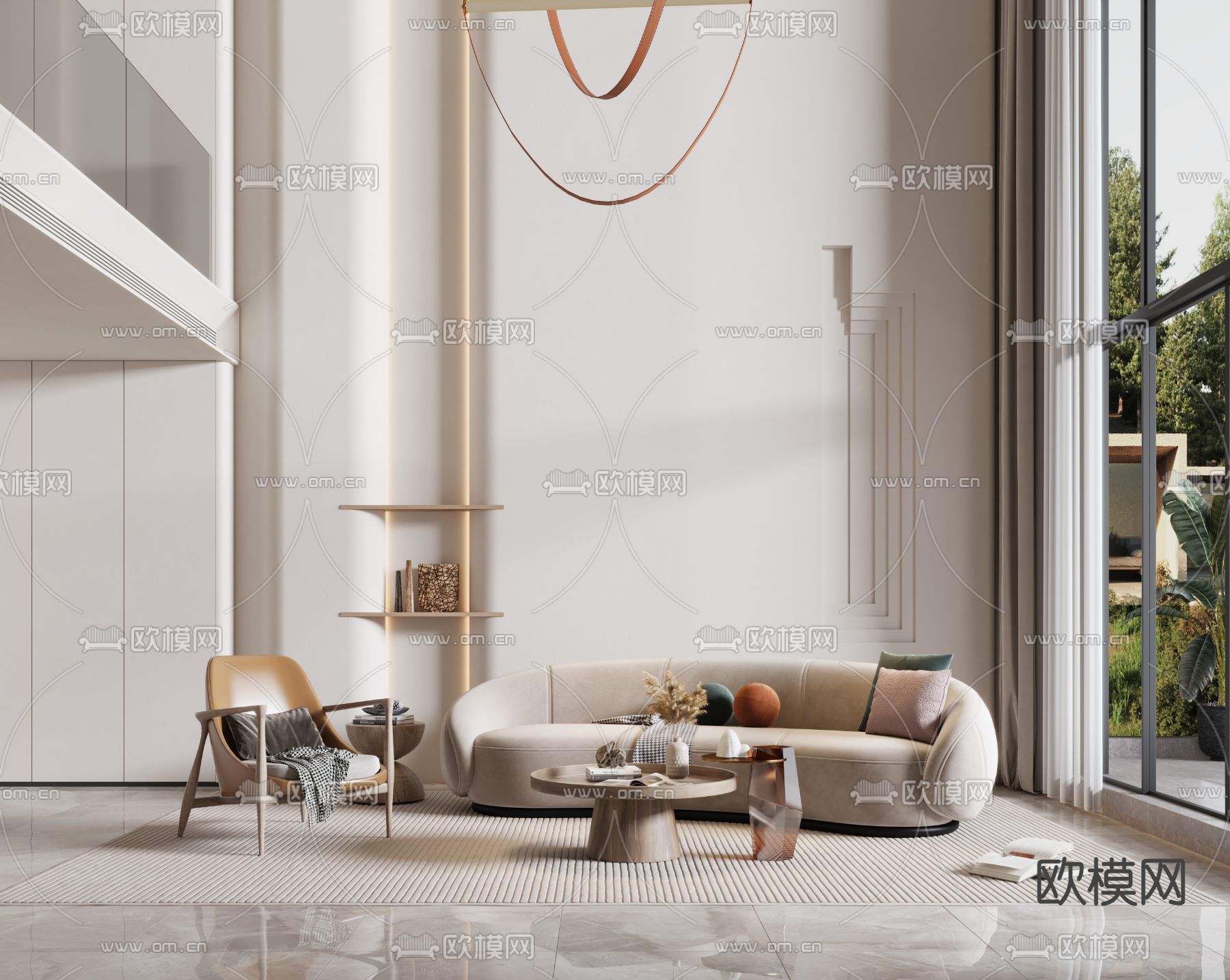 LIVING ROOM – MODERN STYLE – VRAY / CORONA – 3D MODEL – 1988 - thumbnail 1