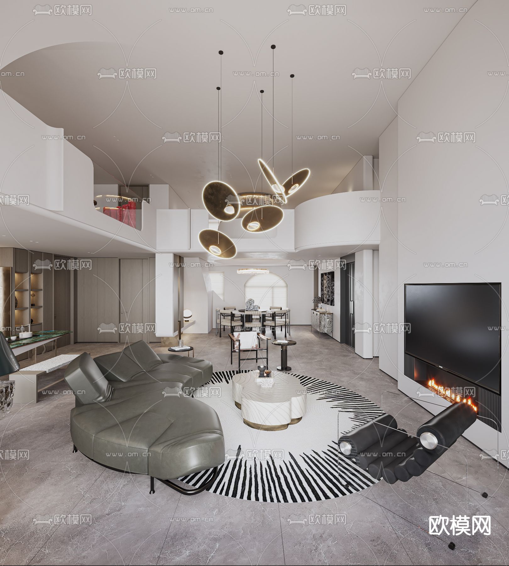 LIVING ROOM – MODERN STYLE – VRAY / CORONA – 3D MODEL – 1999 - thumbnail 1