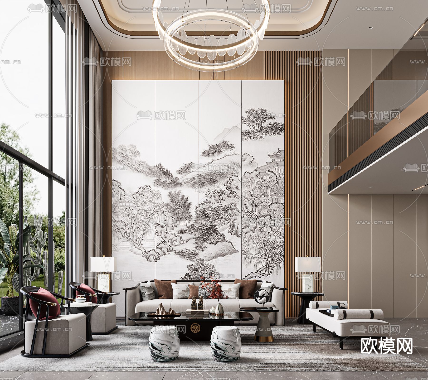 LIVING ROOM – MODERN STYLE – VRAY / CORONA – 3D MODEL – 2029 - thumbnail 1