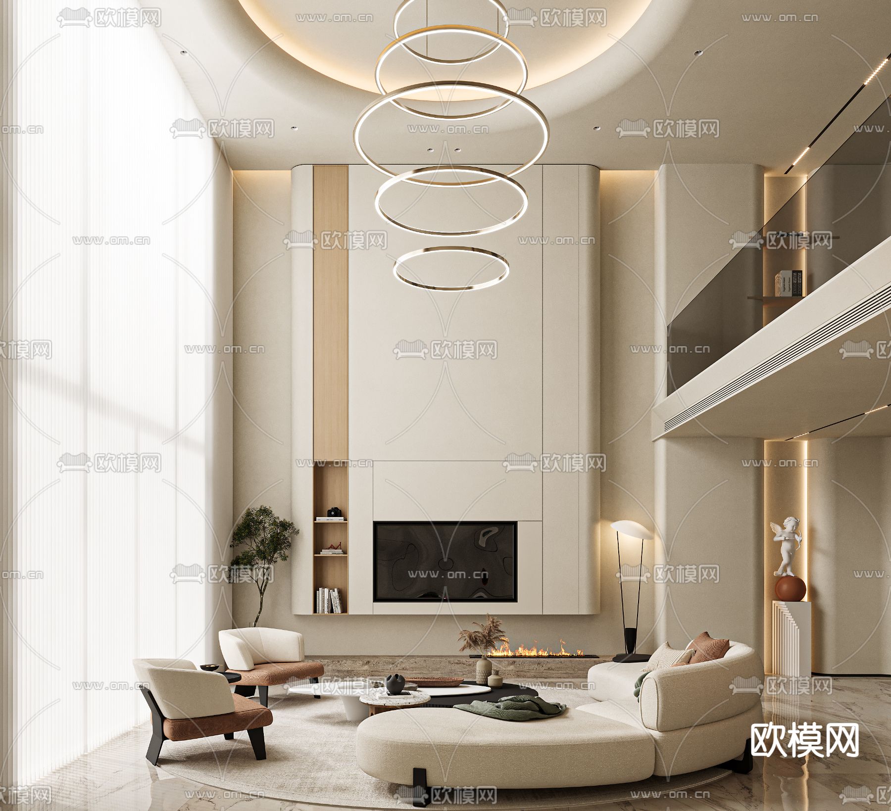 LIVING ROOM – MODERN STYLE – VRAY / CORONA – 3D MODEL – 2030 - thumbnail 1