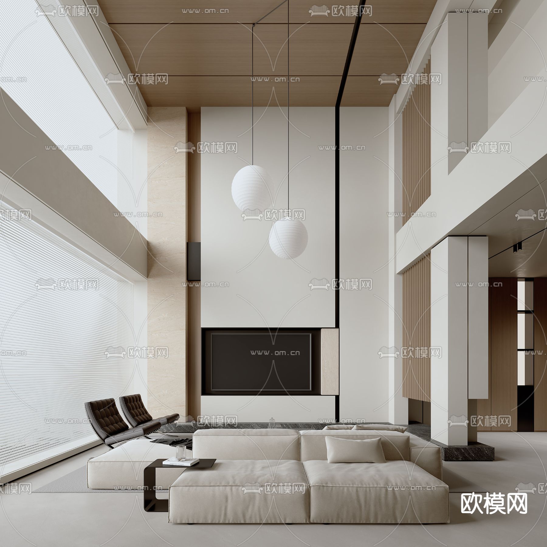 LIVING ROOM – MODERN STYLE – VRAY / CORONA – 3D MODEL – 2044 - thumbnail 1