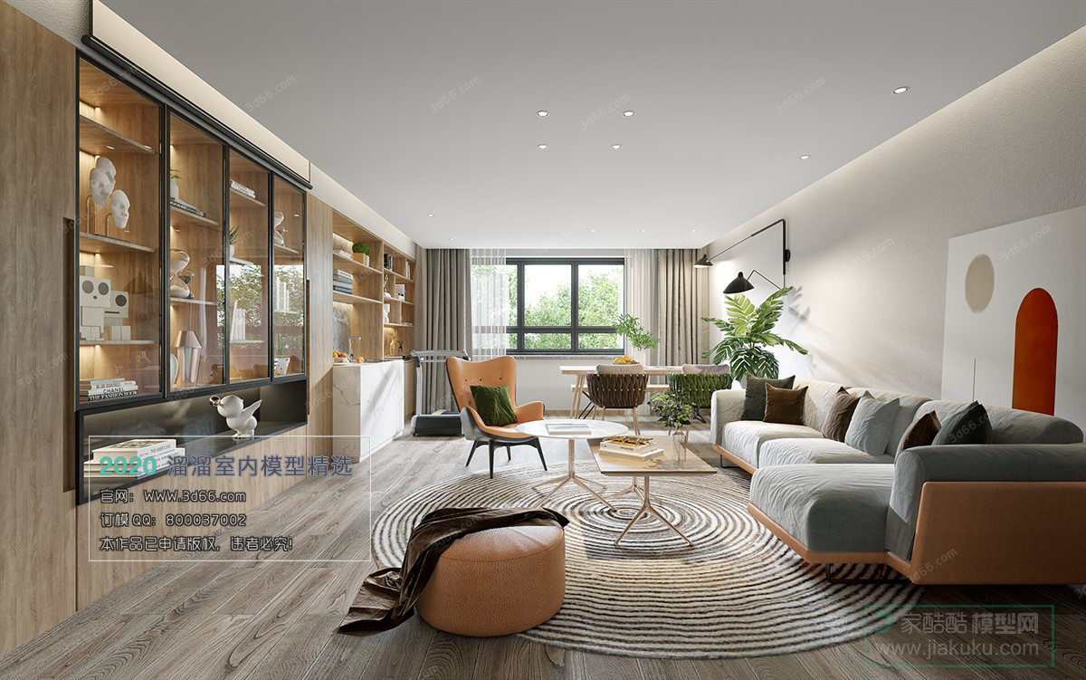 LIVING ROOM – MODERN STYLE – 3D MODELS – CORONA – 080 - thumbnail 1