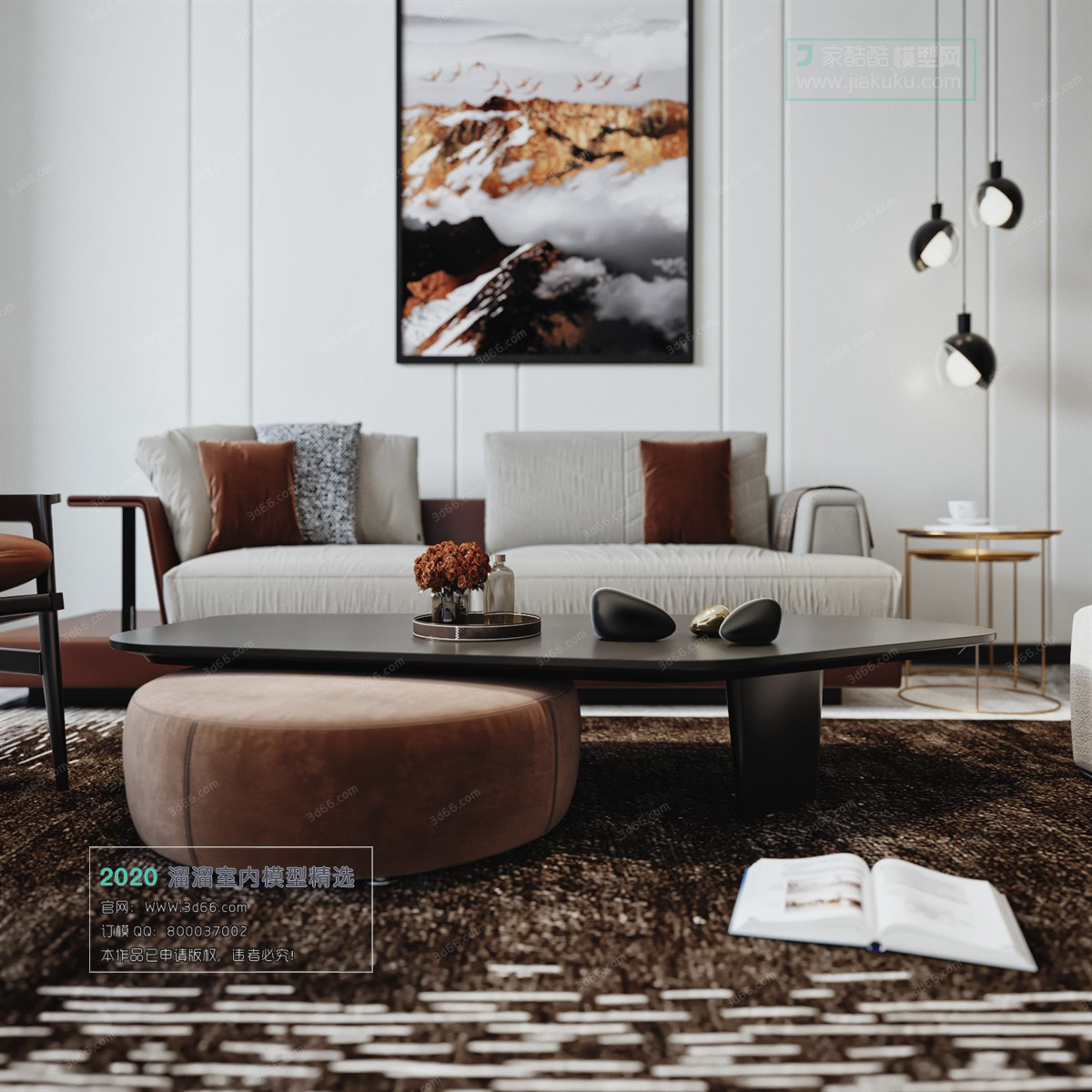 LIVING ROOM – MODERN STYLE – 3D MODELS – VRAY – 013 - thumbnail 2