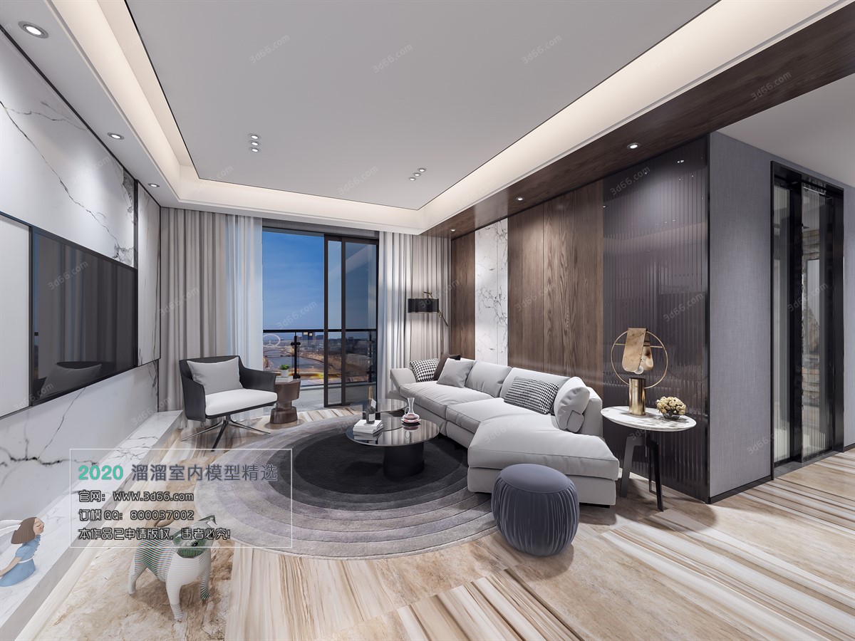 LIVING ROOM – MODERN STYLE – 3D MODELS – VRAY – 018 - thumbnail 1