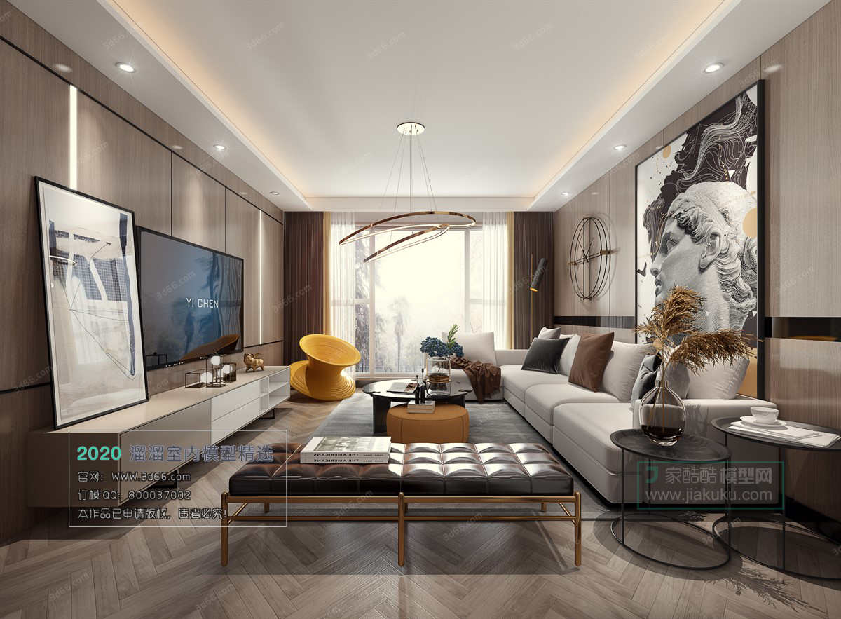 LIVING ROOM – MODERN STYLE – 3D MODELS – VRAY – 026 - thumbnail 1