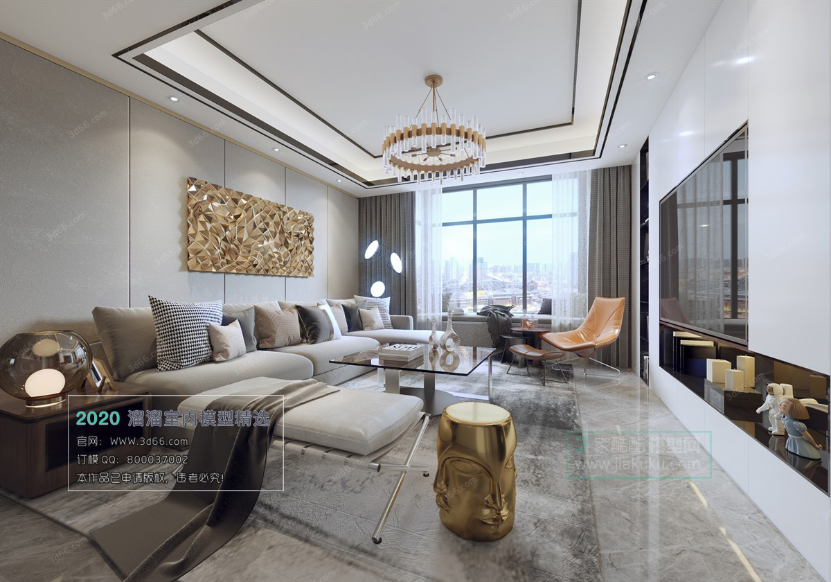 LIVING ROOM – MODERN STYLE – 3D MODELS – VRAY – 033 - thumbnail 1