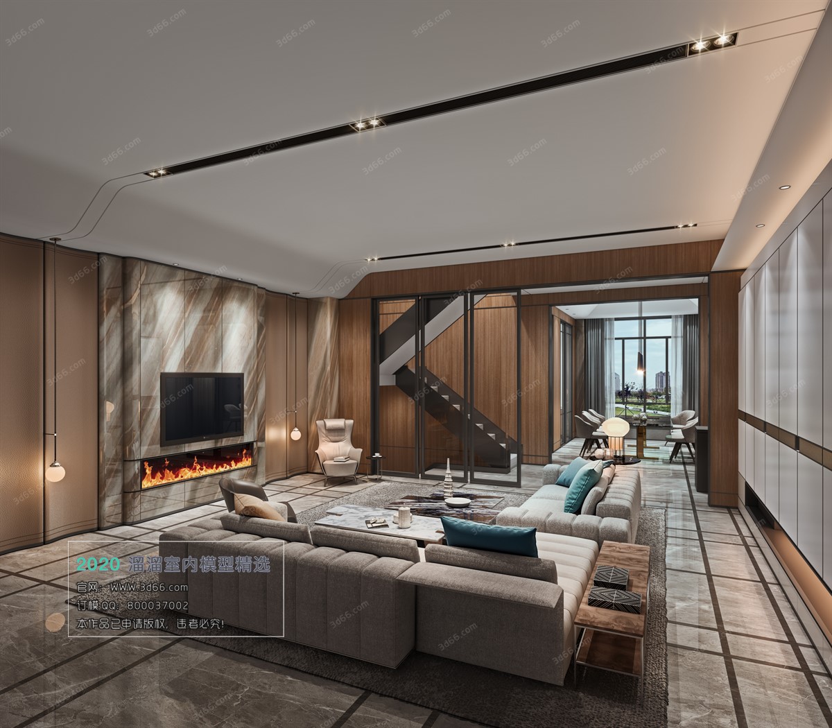 LIVING ROOM – MODERN STYLE – 3D MODELS – VRAY – 041 - thumbnail 1