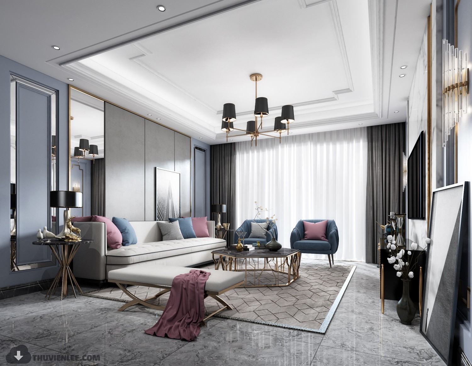 INTERIOR 3D MODELS – MODERN STYLE – 3D MODELS – VRAY – 115 - thumbnail 1